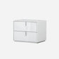 18" White Two Drawers Manufactured Wood Nightstand