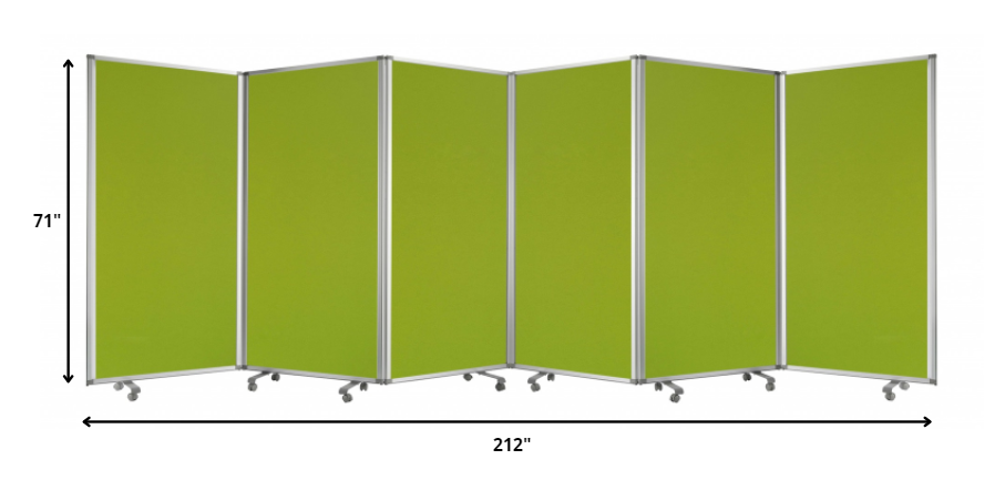 212 X 1 X 71 Green Metal 6 Panel Screen