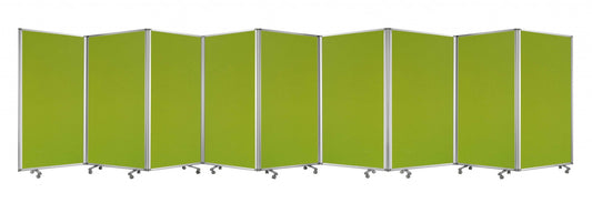 318" X 1" X 71" Green, Metal, 9 Panel, Screen