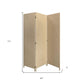 Brown Upholstered 3 Panel Room Divider Screen