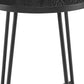 21.66" X 21.66" X 22.05" Round Side Table In Black Ash Wood And Black