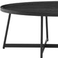 47" Black Metal Oval Coffee Table