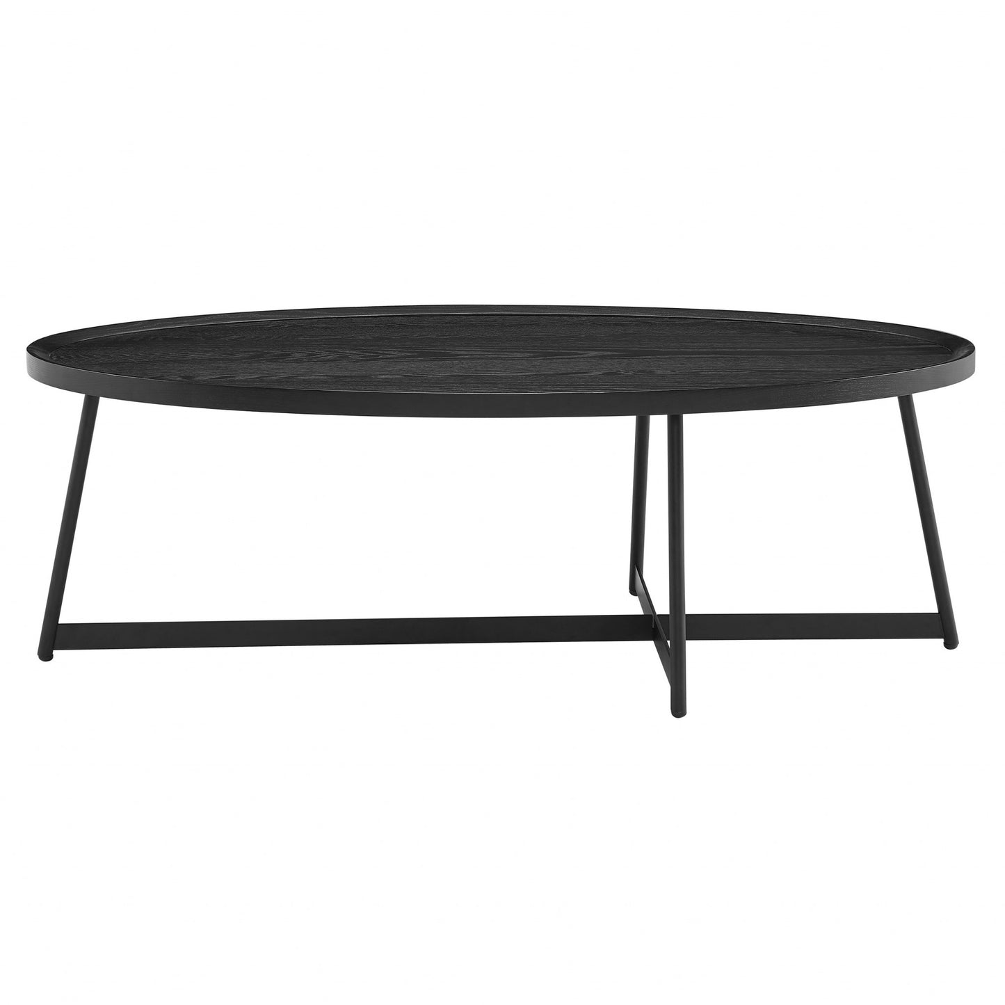 47" Black Metal Oval Coffee Table