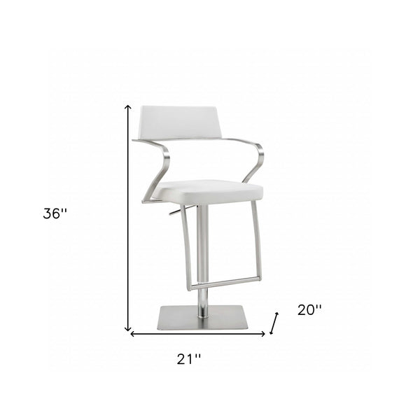 21  White And Silver Stainless Steel Bar Chair