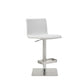 26 " White And Silver Stainless Steel Counter Height Bar Chair