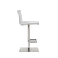 26 " White And Silver Stainless Steel Counter Height Bar Chair