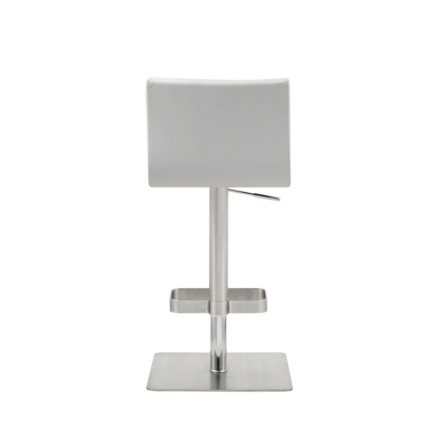 26 " White And Silver Stainless Steel Counter Height Bar Chair