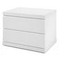 18" White Two Drawers Nightstand