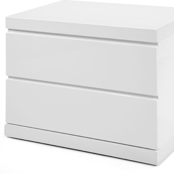 18 White Two Drawers Nightstand