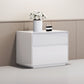 Simplistic White Gloss 2 Drawer Nightstand