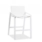 28" White Stainless Steel Counter Height Bar Chair