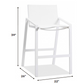 28" White Stainless Steel Counter Height Bar Chair