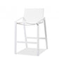 28" White Stainless Steel Counter Height Bar Chair