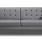 80" Gray Faux Leather Sofa With Silver Legs