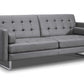 80" Gray Faux Leather Sofa With Silver Legs