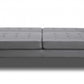 80" Gray Faux Leather Sofa With Silver Legs