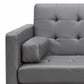 80" Gray Faux Leather Sofa With Silver Legs