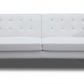 80" White Faux Leather Sofa With Silver Legs