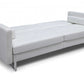 80" White Faux Leather Sofa With Silver Legs