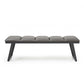 57" Gray Upholstered Faux Leather Bench