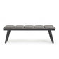 57" Gray Upholstered Faux Leather Bench