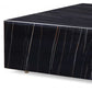 35" Black Genuine Marble And Brass Square Coffee Table