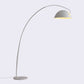 91" White Steel Arched Floor Lamp