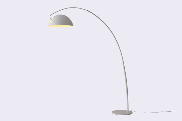 91 White Steel Arched Floor Lamp