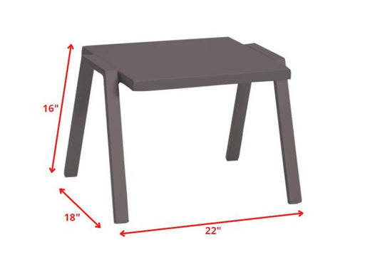 Taupe Aluminum End Table
