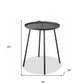 25" Gray Stainless Steel Round End Table