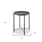 21" Gray Aluminum Round End Table