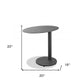 20" Gray Ceramic Tile Round End Table