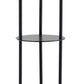 Black Wood Finish Floor Lamp With Circular Storage Shelves