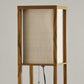 Floor Lamp With Natural Wood Finish Storage Shelves