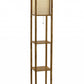 Floor Lamp With Natural Wood Finish Storage Shelves