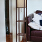 Floor Lamp With Natural Wood Finish Storage Shelves