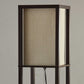 Floor Lamp With Natural Wood Finish Storage Shelves