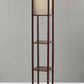 Floor Lamp With Natural Wood Finish Storage Shelves