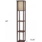 Floor Lamp With Natural Wood Finish Storage Shelves