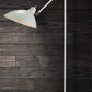 60" White Task Floor Lamp With White Bowl Shade