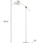 60" White Task Floor Lamp With White Bowl Shade