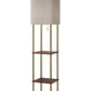 62" Column Floor Lamp With Gray Square Shade