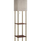 62" Column Floor Lamp With Gray Square Shade