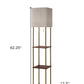 62" Column Floor Lamp With Gray Square Shade