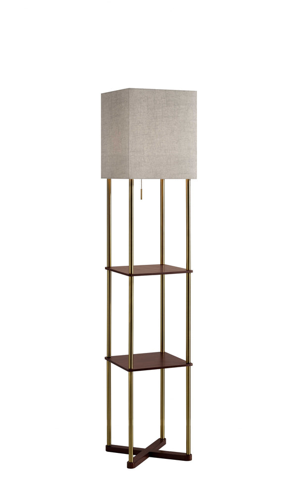 62 Column Floor Lamp With Gray Square Shade