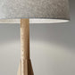 59" Natural Solid Wood Tripod Floor Lamp With Gray Fabric Empire Shade