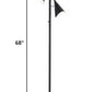 68" Black Three Light Tree Floor Lamp With Black Solid Color Cone Shade