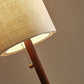 65" Solid Wood Traditional Shaped Floor Lamp With Beige Drum Shade