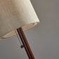 65" Solid Wood Traditional Shaped Floor Lamp With Beige Drum Shade