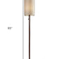 65" Solid Wood Traditional Shaped Floor Lamp With Beige Drum Shade